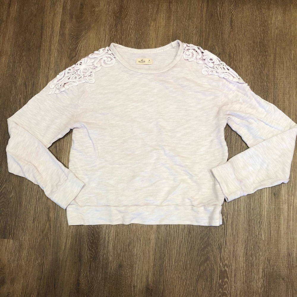 pastel pink long sleeve shirt hollister